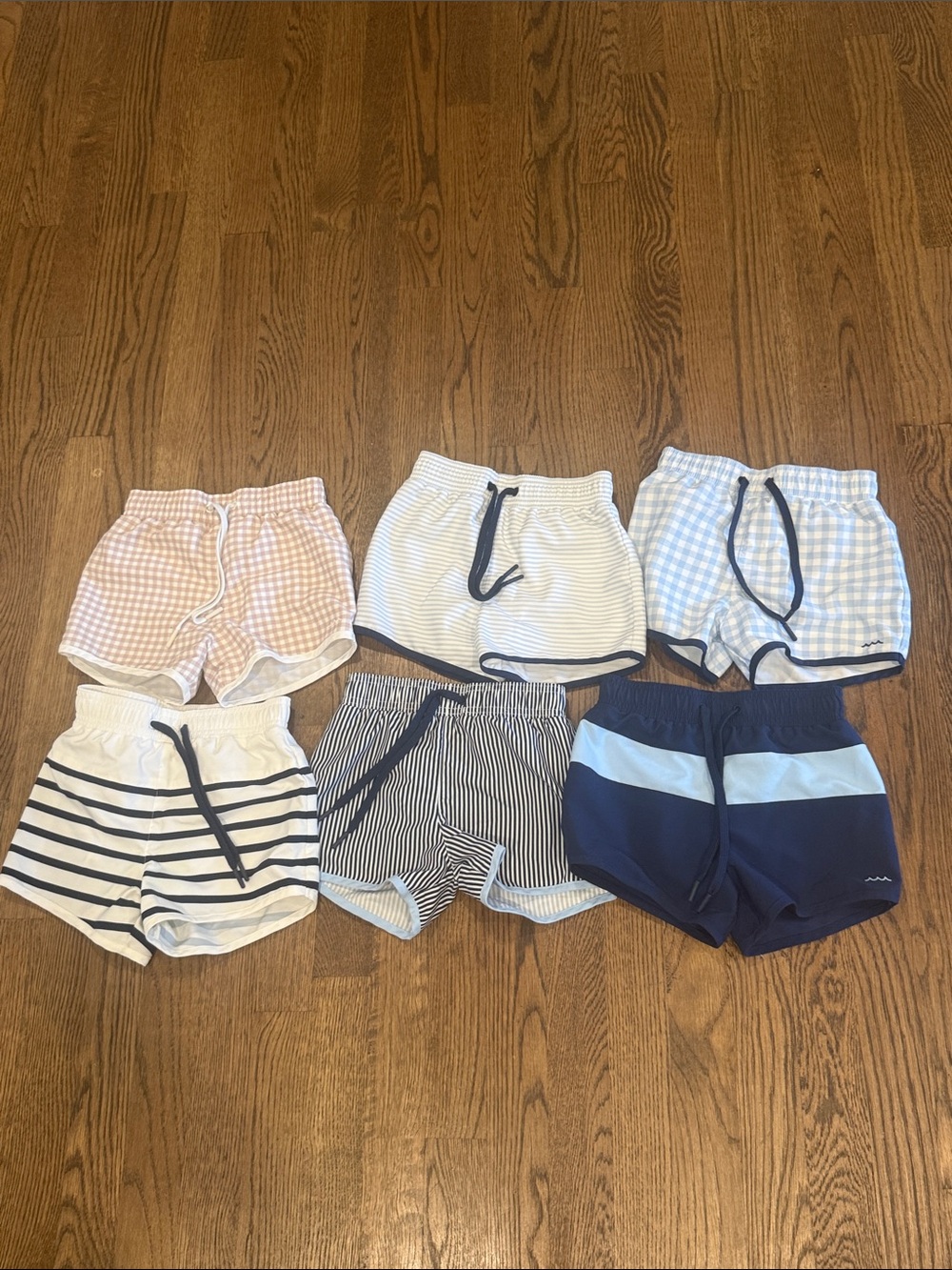 Set of 6: Boys Minnow Swim Trunks Shorts Size 5/6